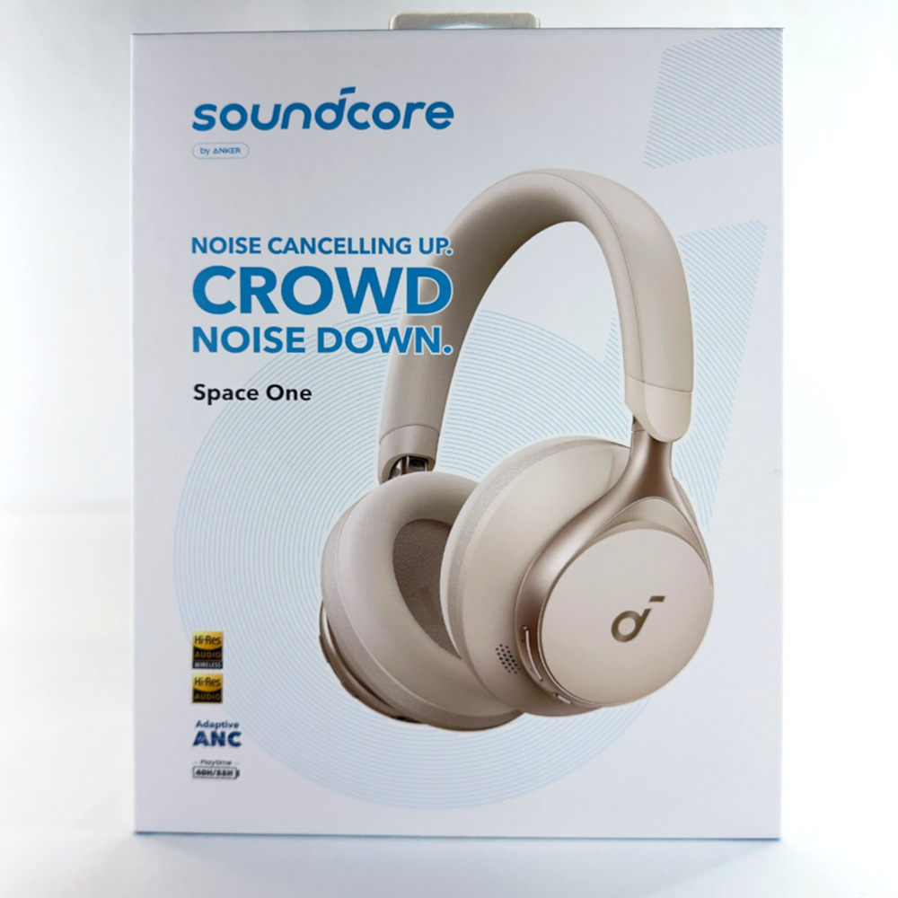 Soundcore Anker Space One Headphones Beige Wireless Noise Cancelling A3035 New
